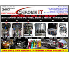 CHROME IT CHROME SPRAY SYSTEMS and CHEMICALS - VARIOUS MODELS AVAILABLE