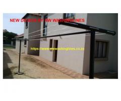 Washing lines, T-Piece, Round Rotating, Wall Mounted