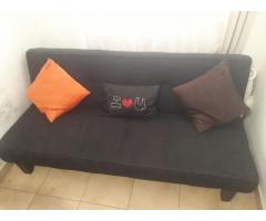 Sleeper couch, microwave, bar fridge, desk amd desk chair for sale URGENTLY