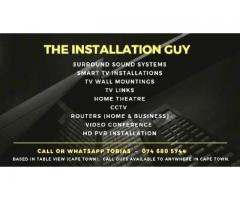 Installations: Home theatre, Smart TVs, CCTV, Routers, Video Conference, Surround Sound, Networks