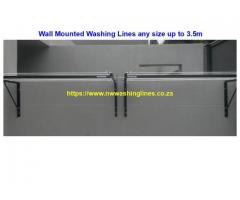 Washing lines, T-Piece, Round Rotating, Wall Mounted
