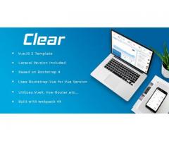 Clear - VueJS + Laravel Admin Template