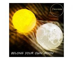 Sign In 3D Magical Two Tone Moon Lamp USB Charging Luna LED Night Light Touch Sensor Gift