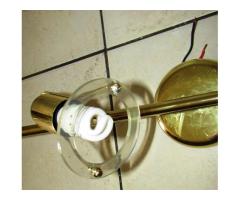 Single Bar 4 Lamp Indoor Ceiling Downlight Fitting with Brass Finish and Fluorescent Lamps