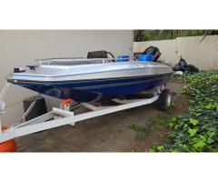 Speedboat with Mercury 40HP Outboard, Fish Finder & Trailer