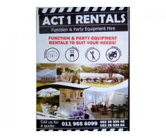 ACT 1 RENTALS MARQUEE and PARTY EQUIPMENT HIRE