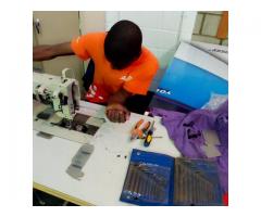 Industrial sewing machines and gravity irons Installations, repairs, service and spares