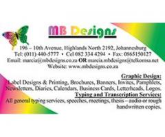 Graphic Design, Typing, Transcriptions