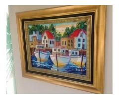 Large Oil Painting with gold Frame - Near Fourways