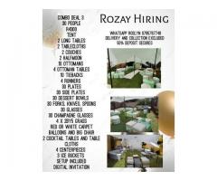 Rozay hiring, Party hire equipment