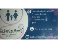 Medical practitioner, Parklane Centre, Pietermaritzburg