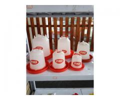 Poultry feeders and drinkers