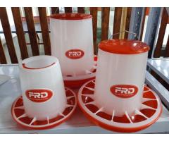 Poultry feeders and drinkers