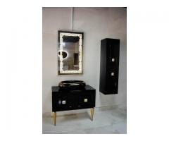 Vanity and bathroom fixtures